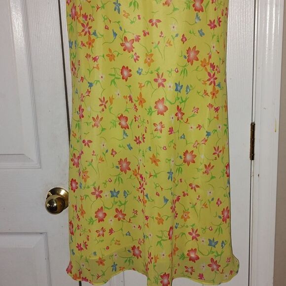 Motherhood Maternity yellow floral print sleeveless summer party dress Sz M - Picture 2 of 5